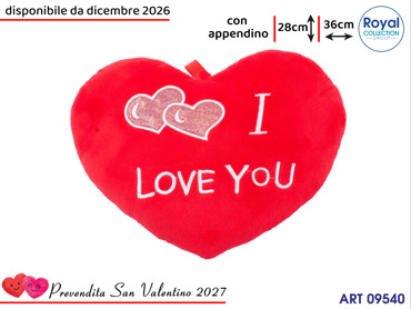 PL2865 3 CUORE PELUCHE I LOVE YOU  CM 36