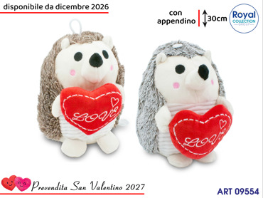PL2807WH RICCIO PELUCHE C/CUORE CM 30