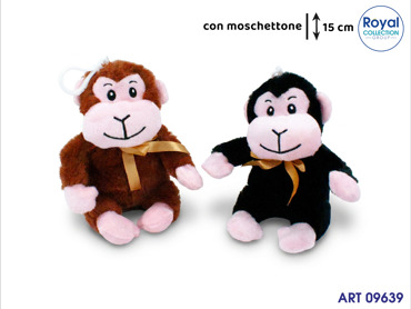 PL3018 1 GORILLA PELUCHE 2 ASS C/MOSCHETTONE