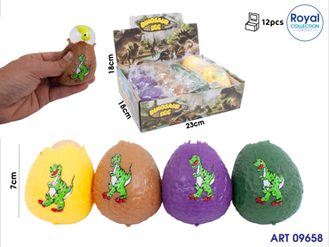 3195083-3609 DINOSAUR EGG SQUISHY CM 7 DISPLAY 12 PZ