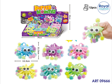 3195040-8696 MONSTER SQUISHY COL ASS CM 12 DISPLAY 12 PZ