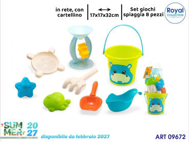 4255 SECCHIELLO SPIAGGIA C/ACC 8 PZ COL CM32X17X17
