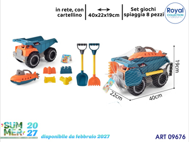C514 CAMION RIBALT C/ACC SPIAGGIA 8 PZ CM 40X22X19