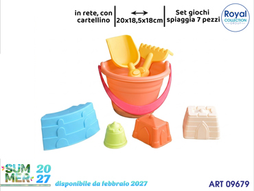 22-668 SECCHIELLO SPIAGGIA C/ACCESS 7 PZ CM 20X18.5X18