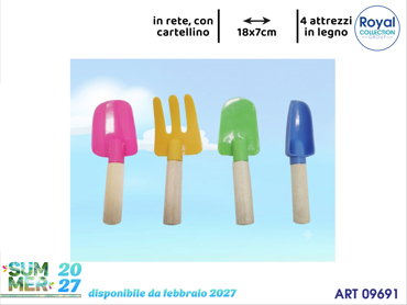 HC018 PALETTE SPIAGGIA 4 PZ IN LEGNO ASS CM 18