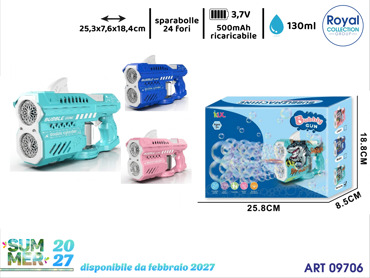 456-25M SPARA BOLLE DI SAPONE GRANDE BATTERIA (RICARICABILE)