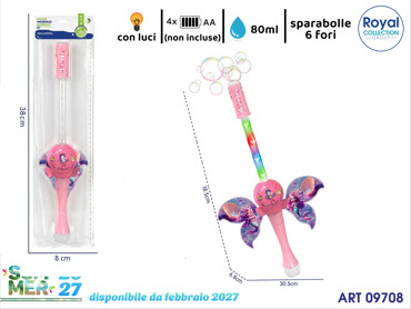 63008Y-1 SPARA BOLLE DI SAPONE A BATTERIA 80 CM