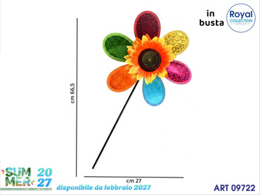 22057 GIRANDOLA GIRASOLE IN BUSTA CM 66.5x27