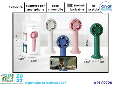 151 VENTILATORE PORTATILE C/SUPPORTO BATTERIA ASS