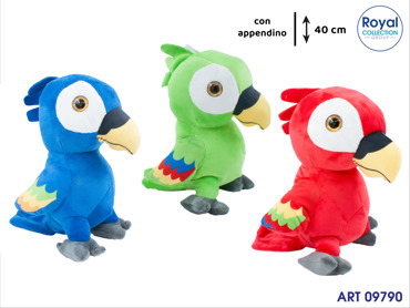 PL2878 3 PAPPAGALLO PELUCHE OCCHIONI CM 40
