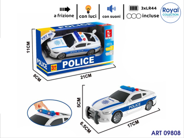3217614  J168-16 AUTO POLIZIA BIANC FRIZ LUCE-SUONI CM 21X11