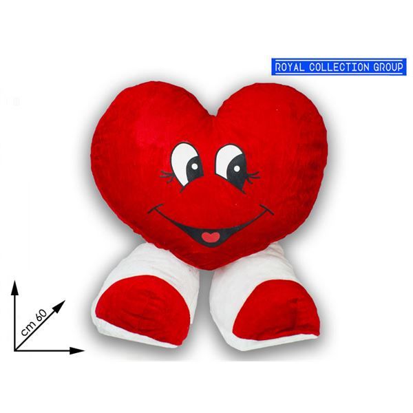 Orsetto di peluche con cuore imbottito e fiocco rosso (57.05.72